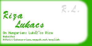 riza lukacs business card